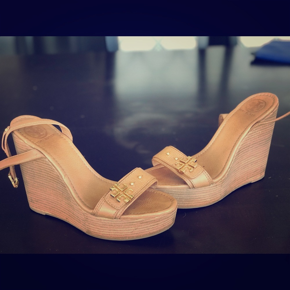 Tory Burch Tan Wedge Sandals